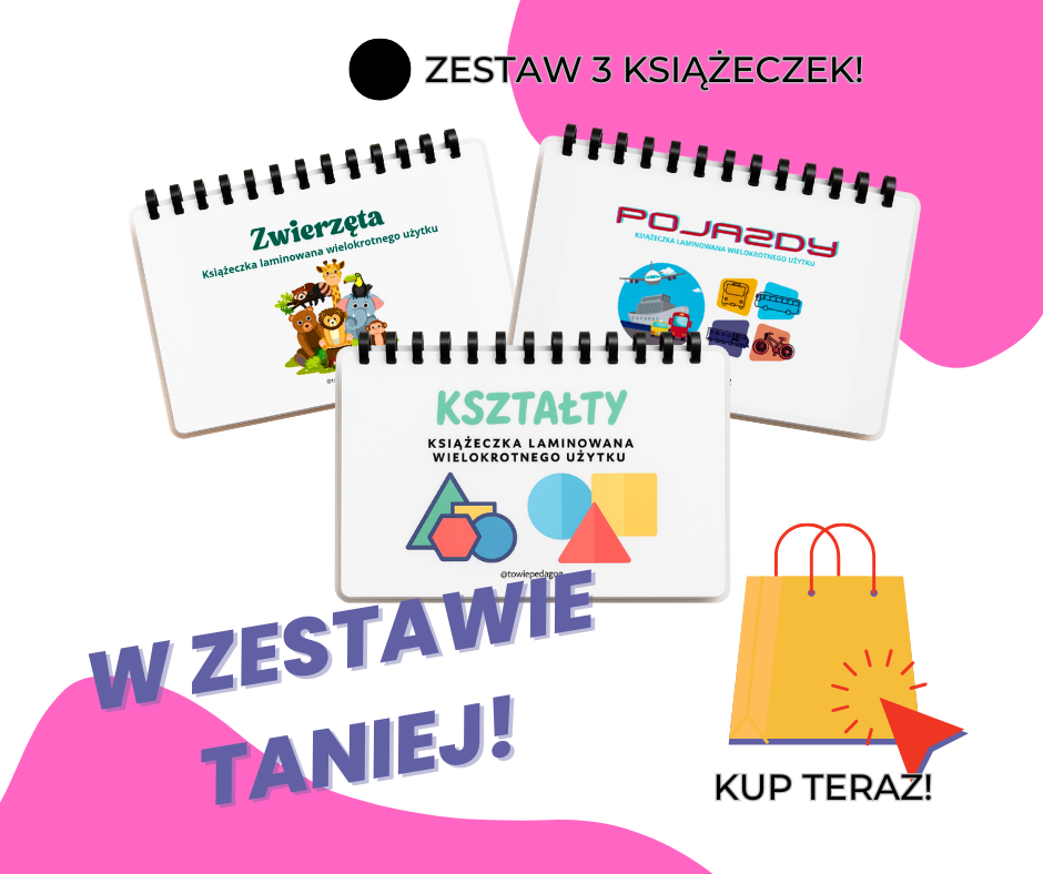 Zestaw 3 książeczek laminowanych – TANIEJ!